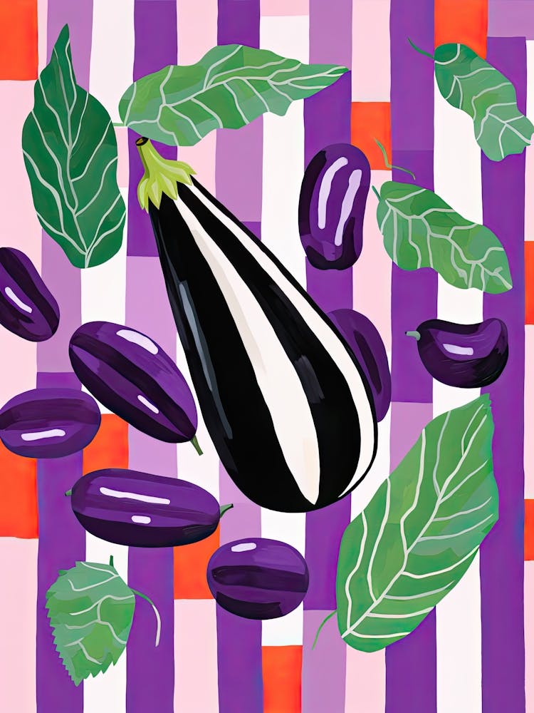 Eggplant Summer Illustration 4