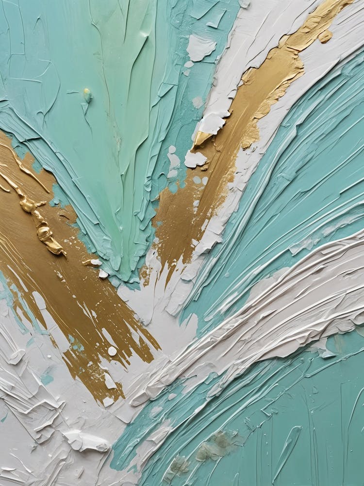 Gold And Turquoise Abstract no1