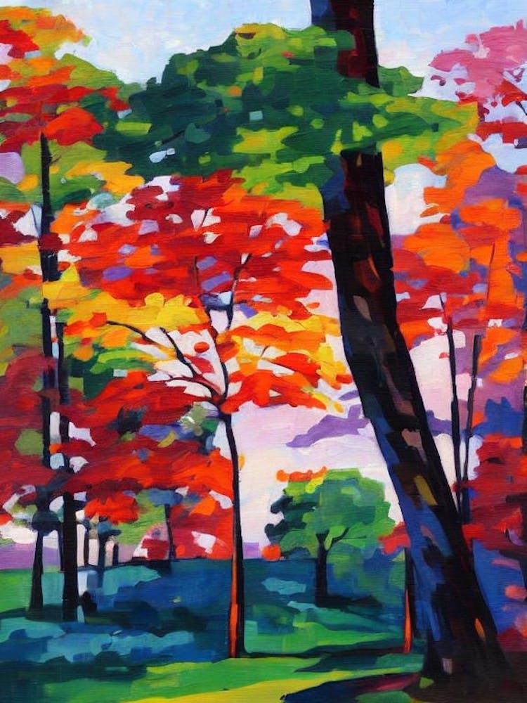 Paperbark Maple Tree Cubist