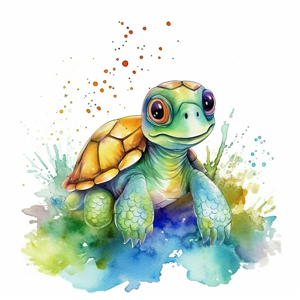 Baby Sea Turtle Watercolour