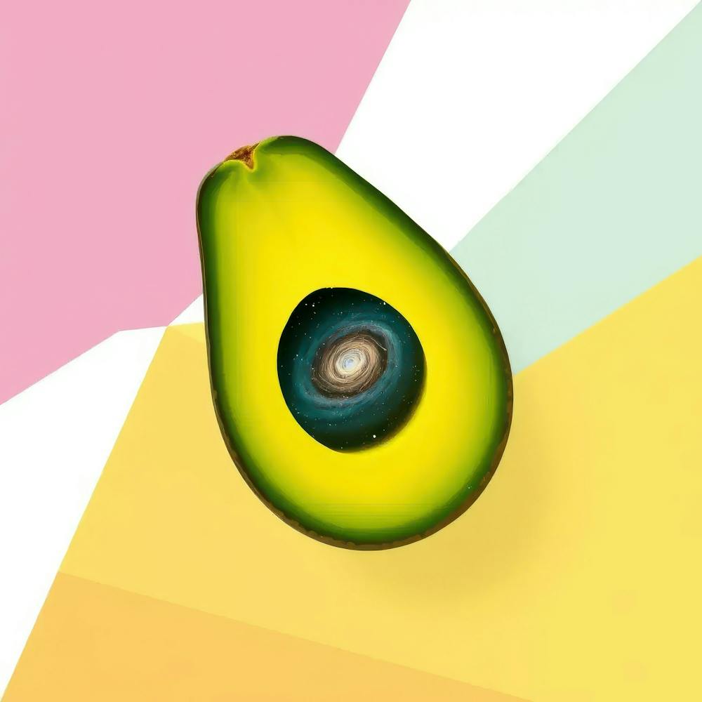Avocado On A Colorful Background