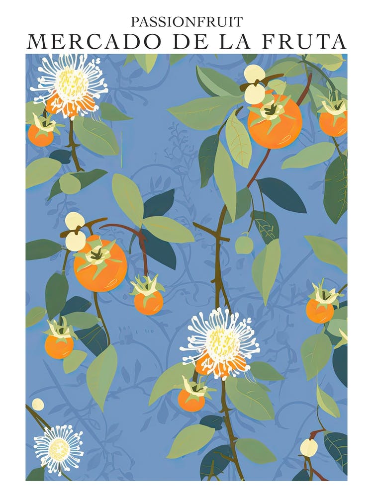 Mercado De La Fruta Passionfruit Illustration 4 Poster