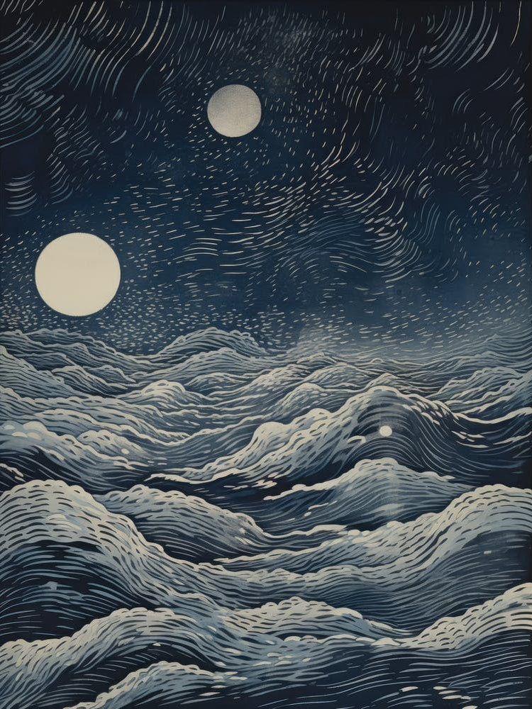 Moonlight Over The Ocean 1