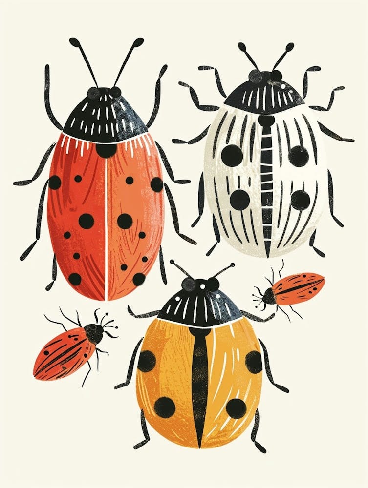 Colourful Insect Illustration Ladybug 2