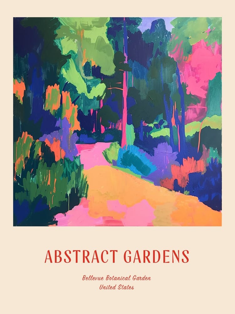 Colourful Gardens Bellevue Botanical Garden Usa 4 Red Poster