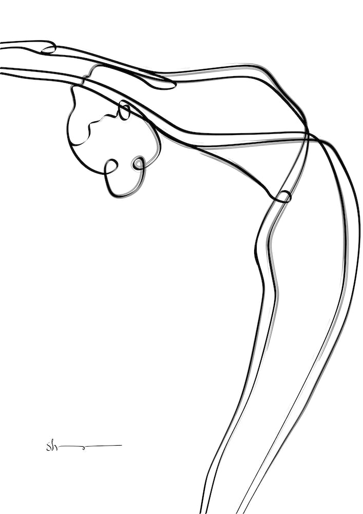 Raised Arms Pose Abstract