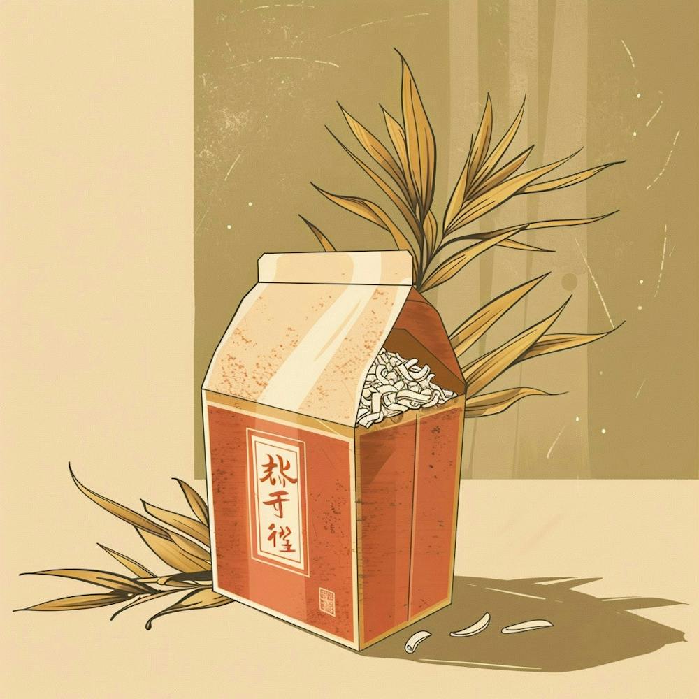 Chinese Rice Box Hand Drawn Sketch