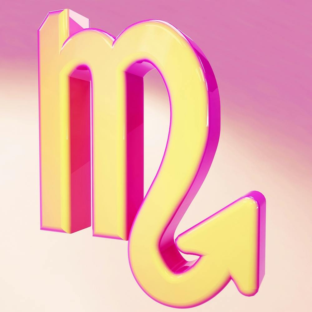 Zodiac Pink And Yellow Sign Scorpio