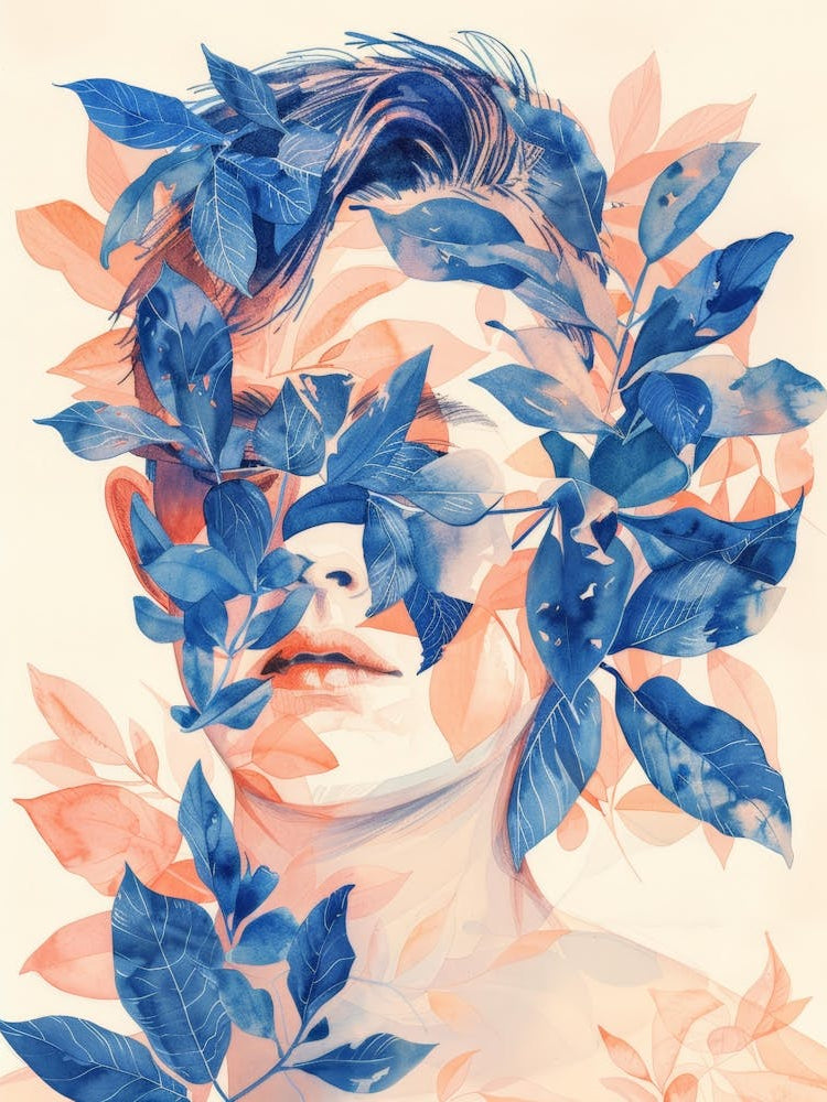 Woman With Leaves On Her Face 6