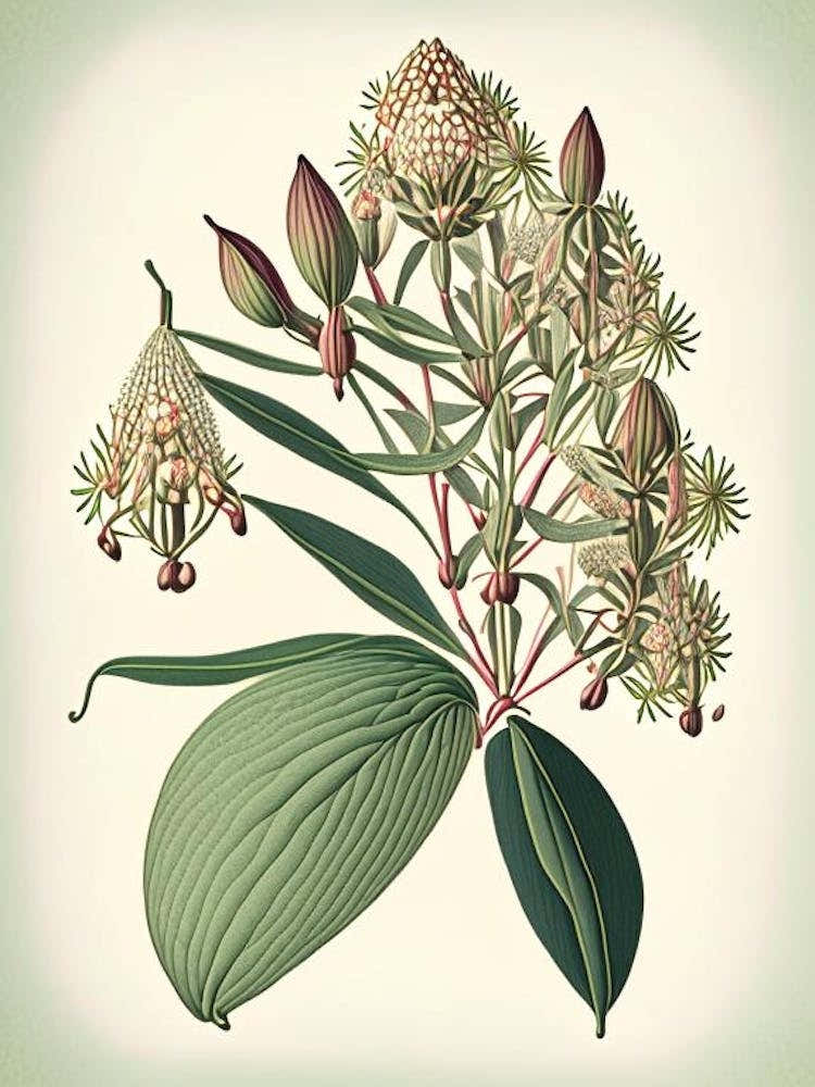 Whorled Milkweed Wildflower Vintage Botanical