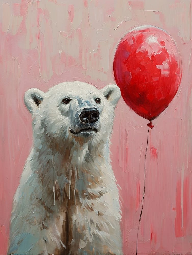 Cute Polar Bear 4 With Balloon