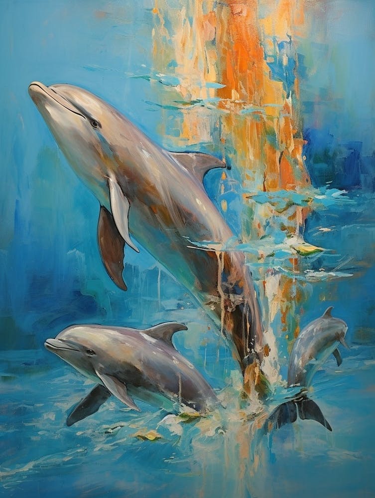 Dolphin Abstract Pop Art 4