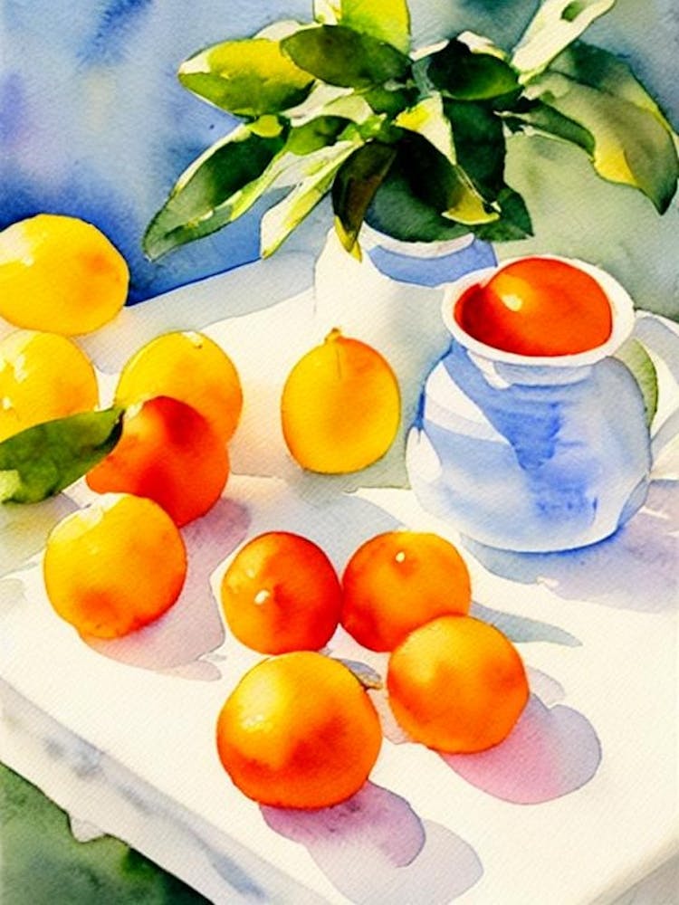 Kumquat Italian Watercolour fruit