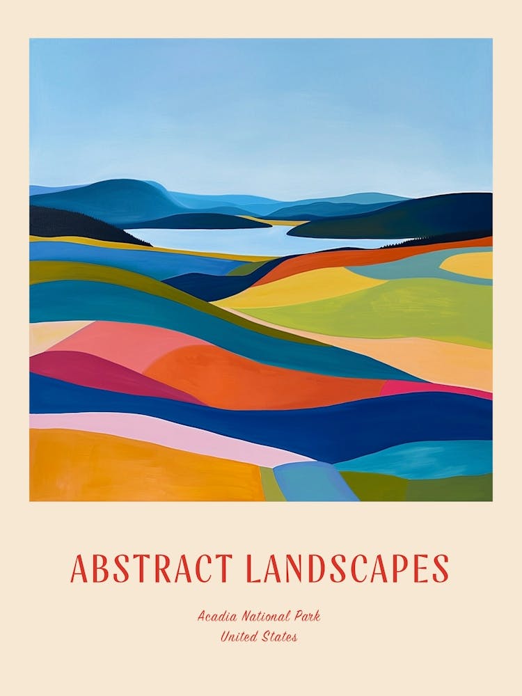 Colourful Abstract Acadia National Park Usa 2 Poster