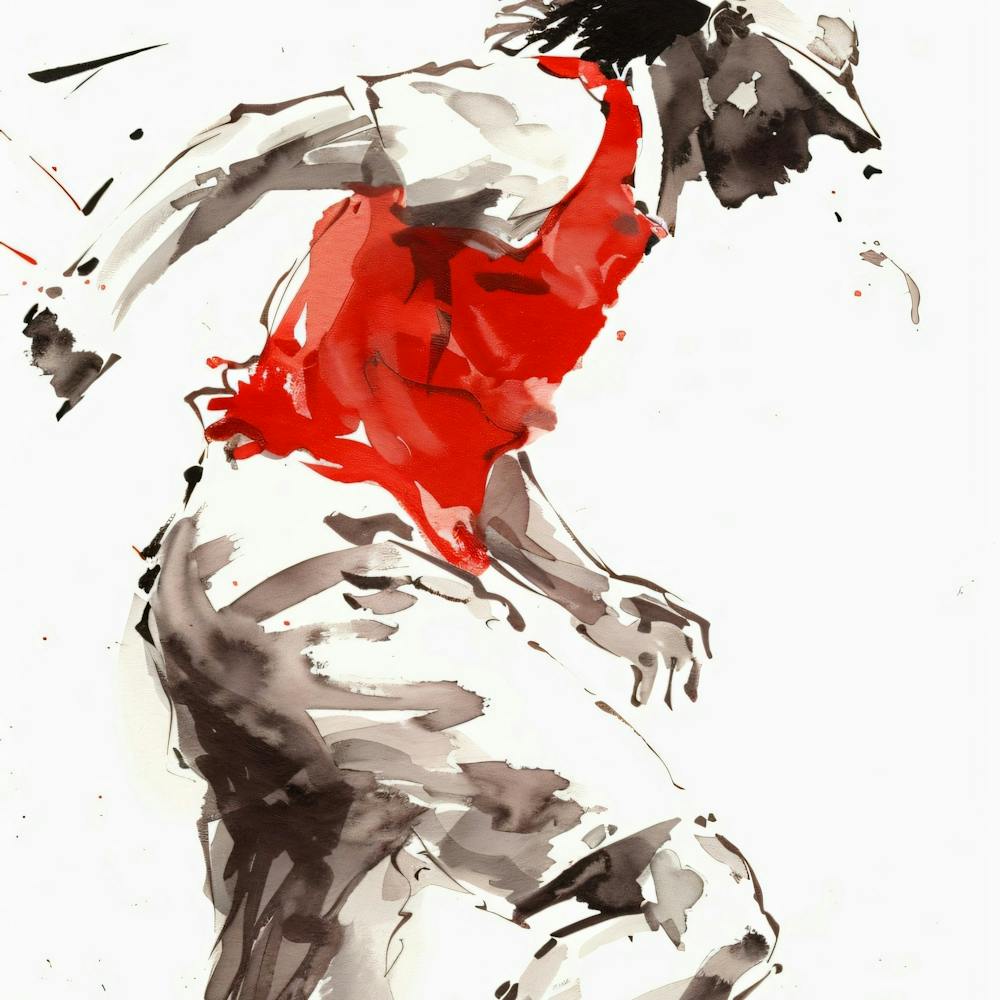 Soccer Player In Red Shirt