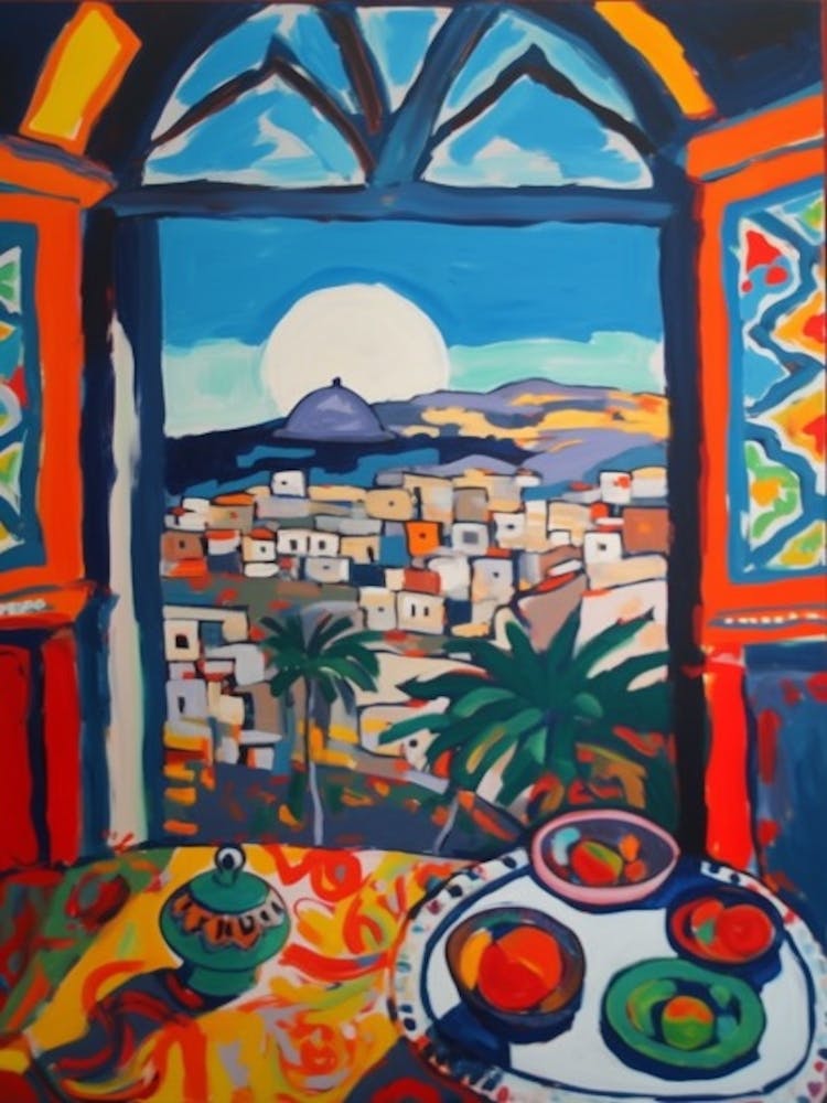 Window View Of Cape Town In The Style Of Fauvist 1