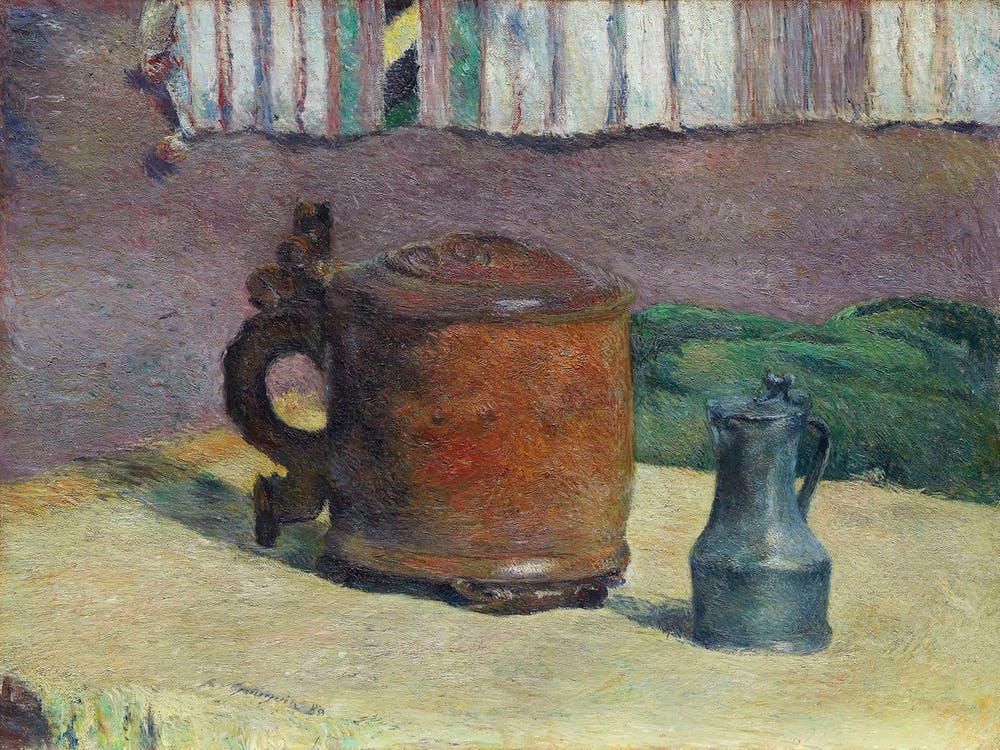 Nature Morte Chope en Bois et Pichet en Métal (1880), Paul Gauguin