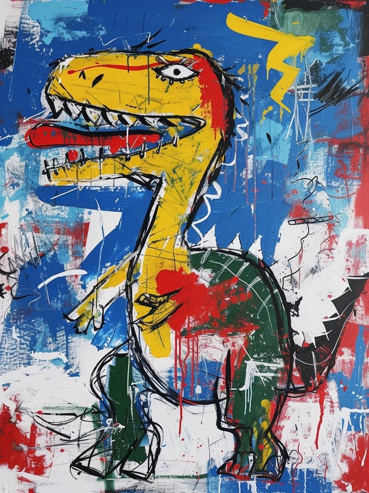 Graffiti Abstract T Rex Painting 2