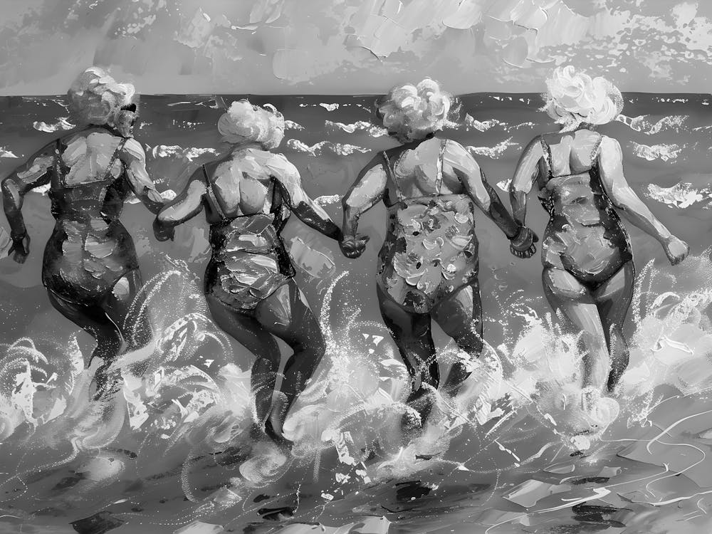 Three Women In Bathing Suits