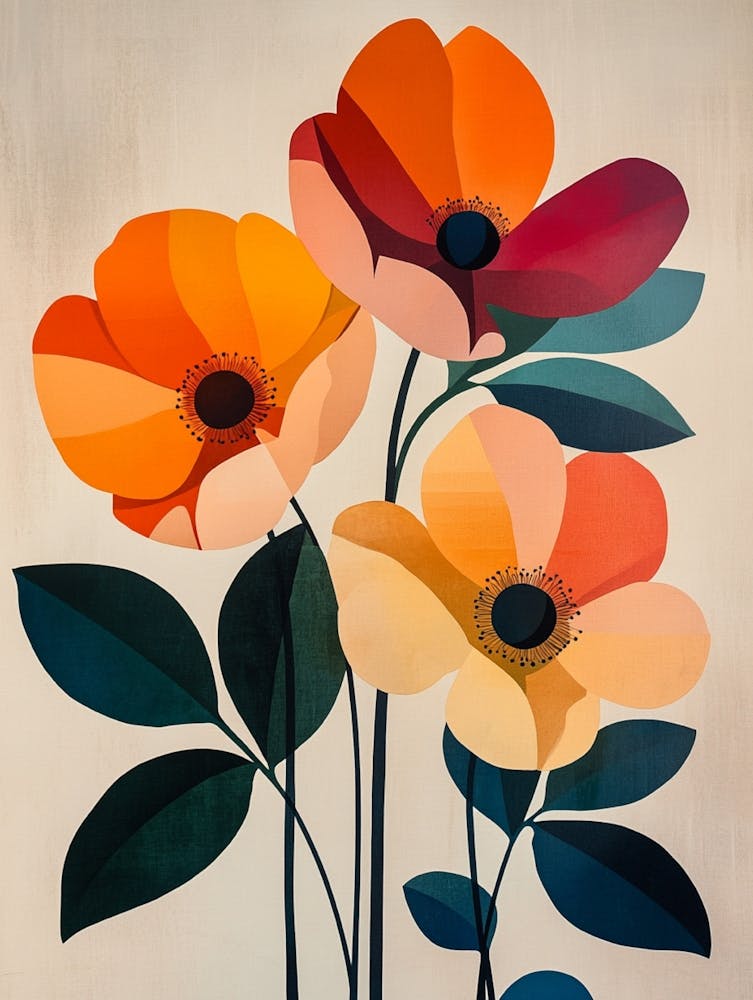 Drei orangefarbene Blumen