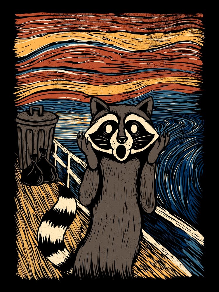 The Scream Raccoon