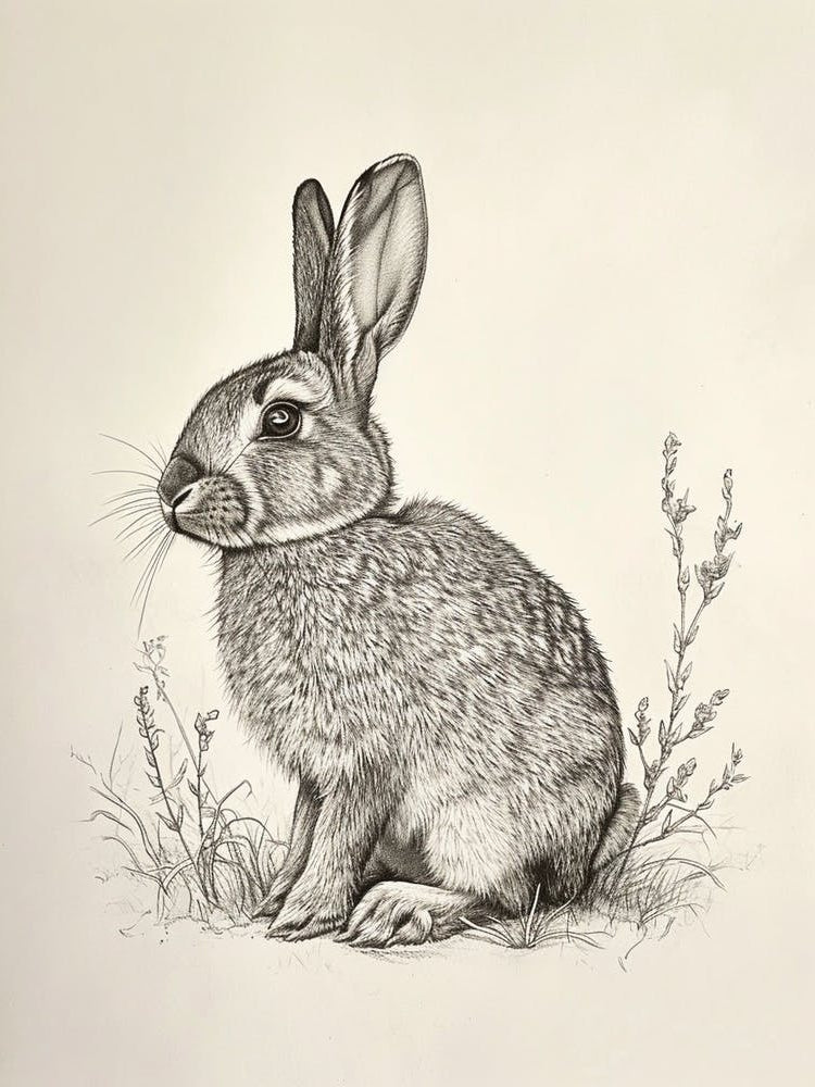 French Lop Rabbit Drawing 1