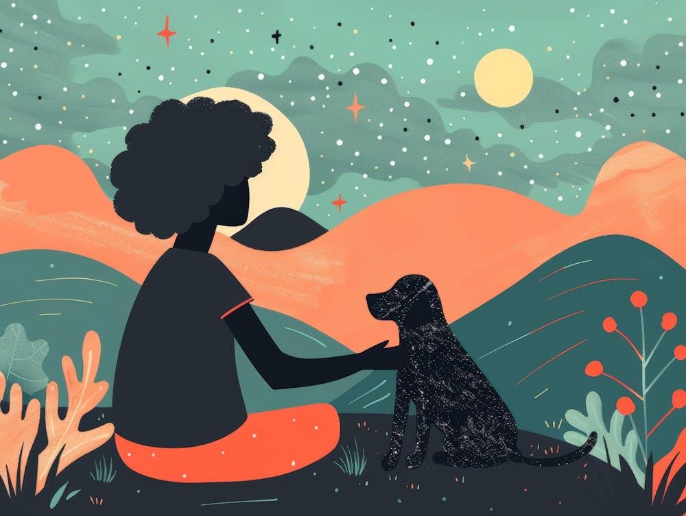 Portrait Of A Woman With A Dog