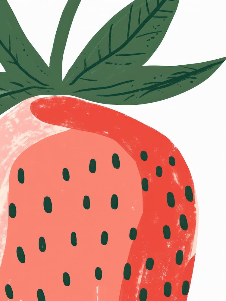 Strawberries Close Up Illustration 4