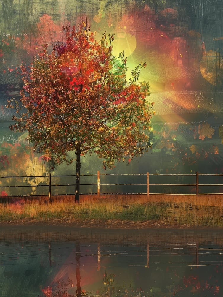 Arbre d'Automne Au Bord du Lac 7