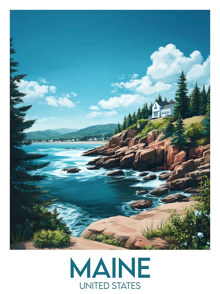 Affiche de voyage Maine