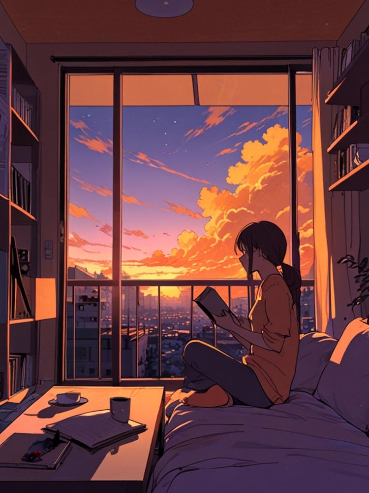 Anime Girl Reading A Book 8