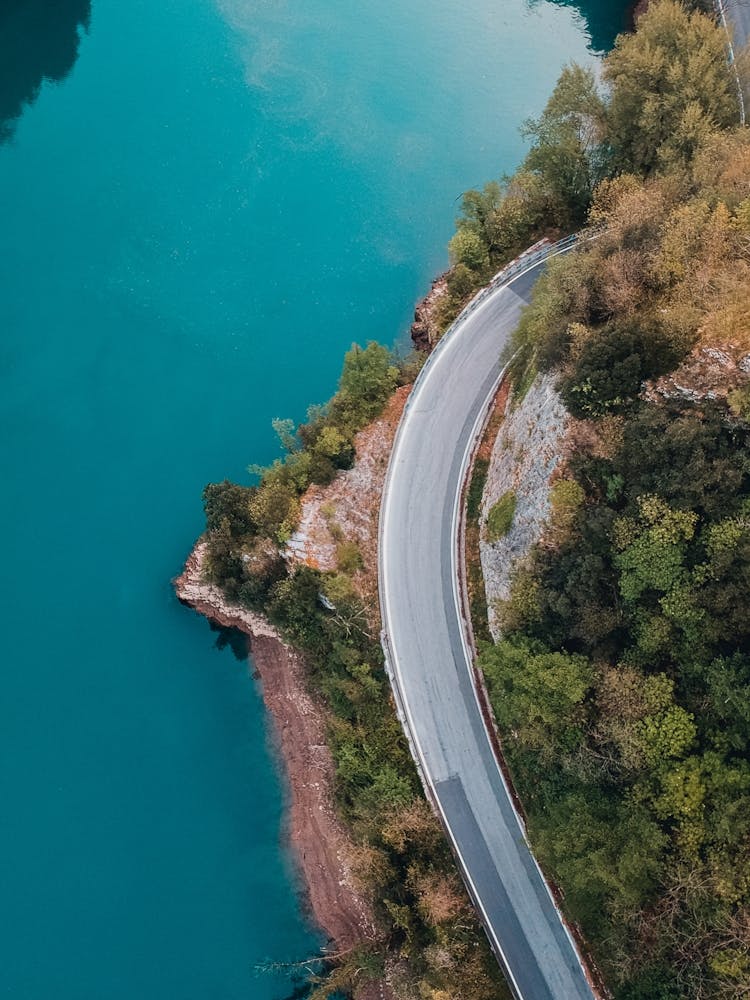 Blue Lake Italy from drone view | Tuscany travel