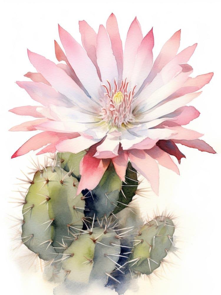 Gymnocalycium Cactus Watercolour Drawing 3