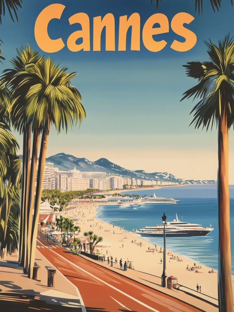 Aihrgdesign A Vintage Travel Poster Of Cannes 1