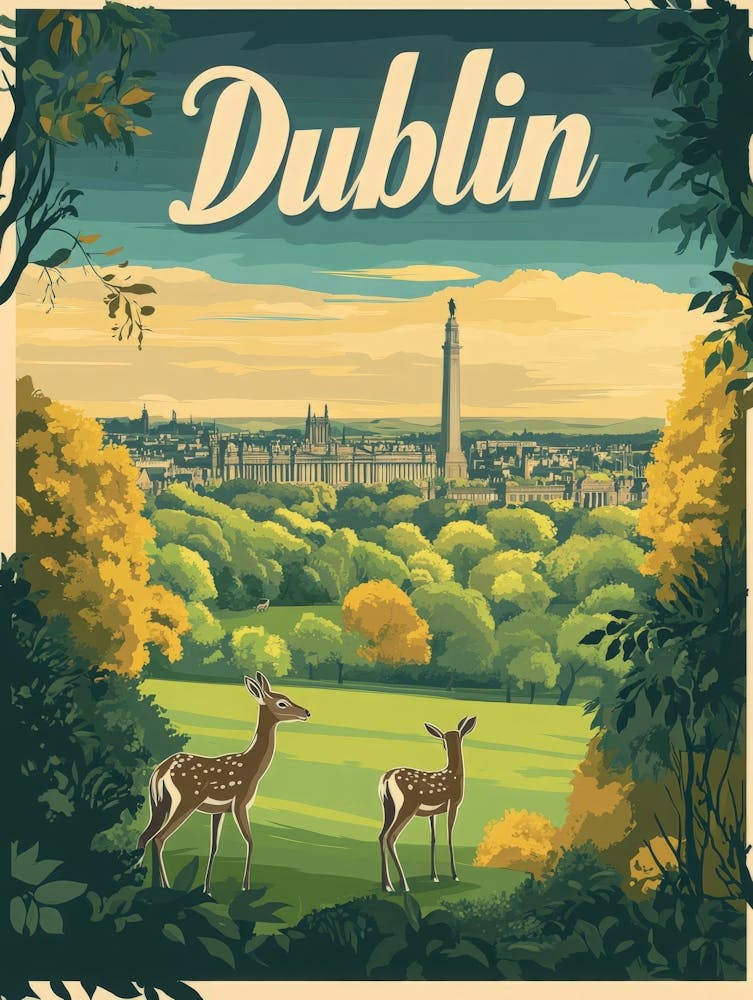 Aihrgdesign A Mid Century Modern Travel Poster For Dublin 1
