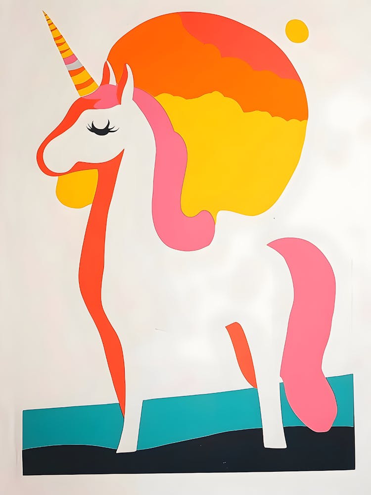 Unicorn At Sunset