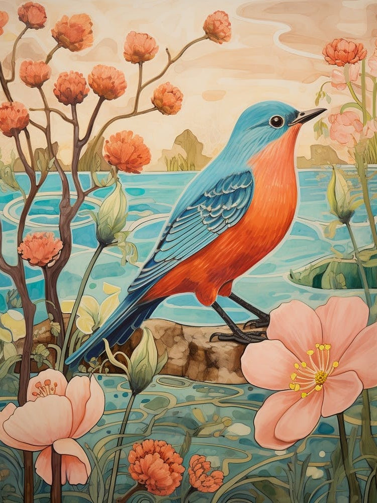 Eastern Bluebird 4 Detailed Bird Painting