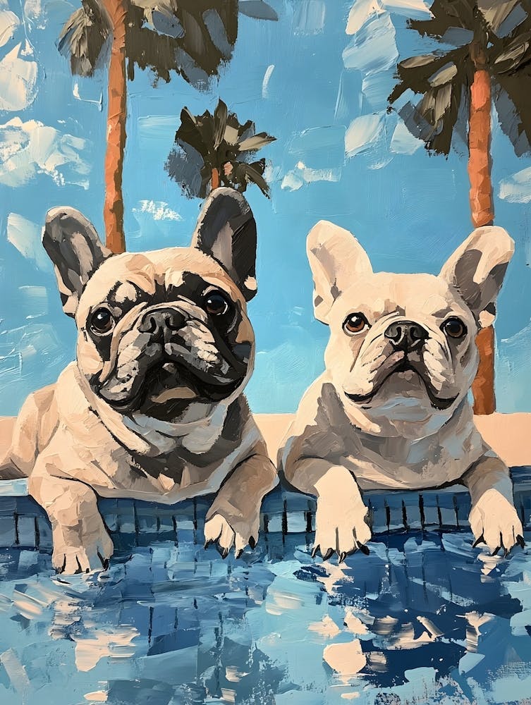 Bouledogues Français dans la Piscine 2