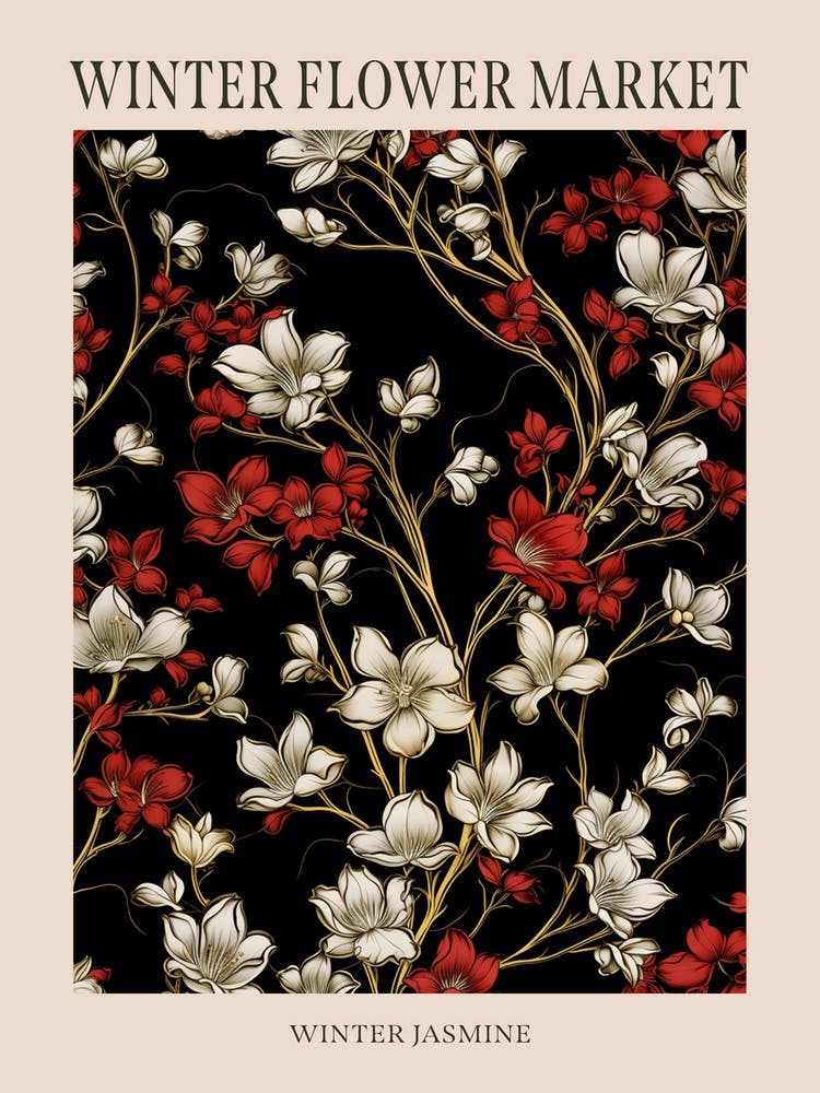 Winter Jasmine 4 Winter Flower Market Poster