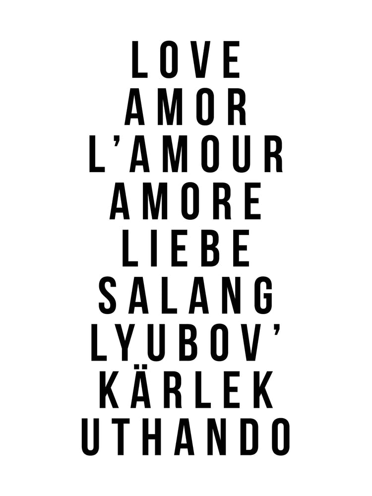 Love Amor Lamour Amore Liebe