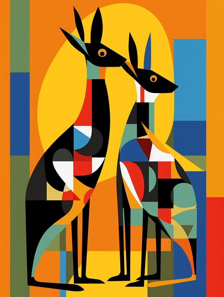 Kangaroo Abstract Pop Art 4