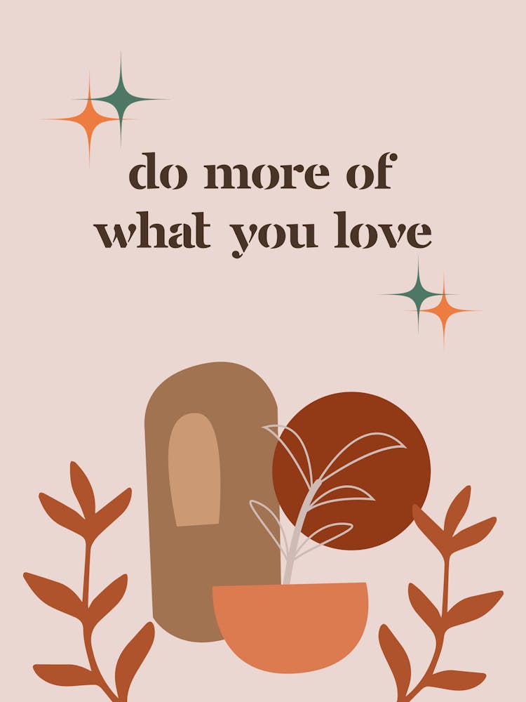 Do More of What You Love Poster - Boho Motivational Quote Wall Art for Office and Home