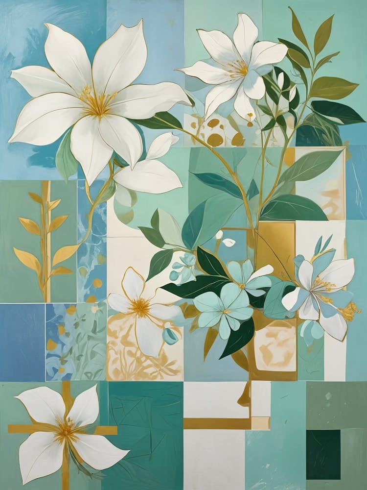 Abstract White Flowers no4