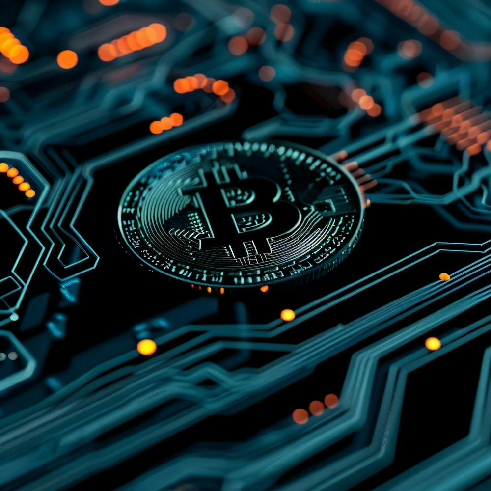 Bitcoin On A Circuit Board