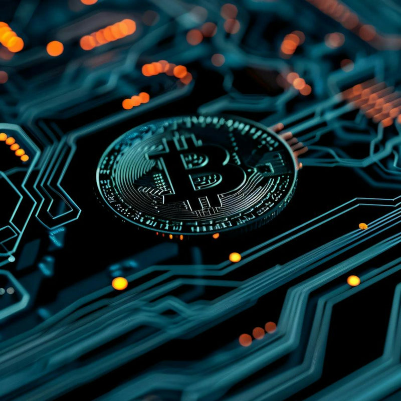 Bitcoin On A Circuit Board