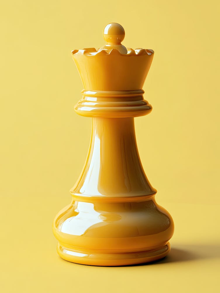 Yellow Chess King On Yellow Background |Chess Poster