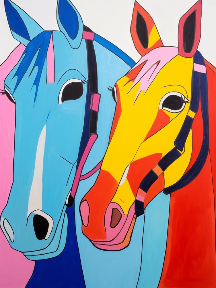 Colourful Kids Animal Art Horse 3