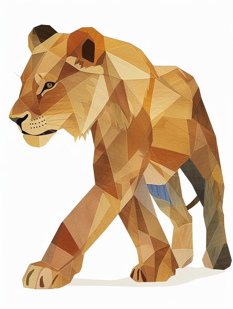 Barbary Lioness On The Prowl Clipart 4