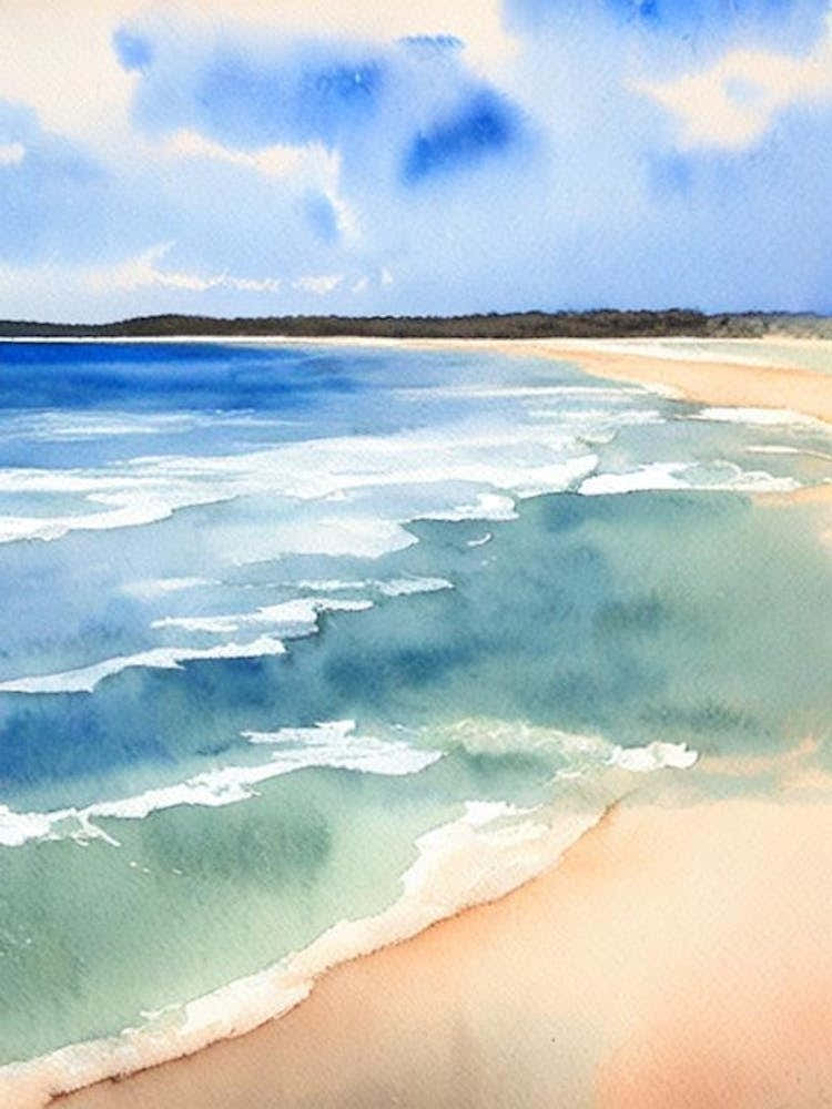 Four Mile Beach 3, Australia Watercolour