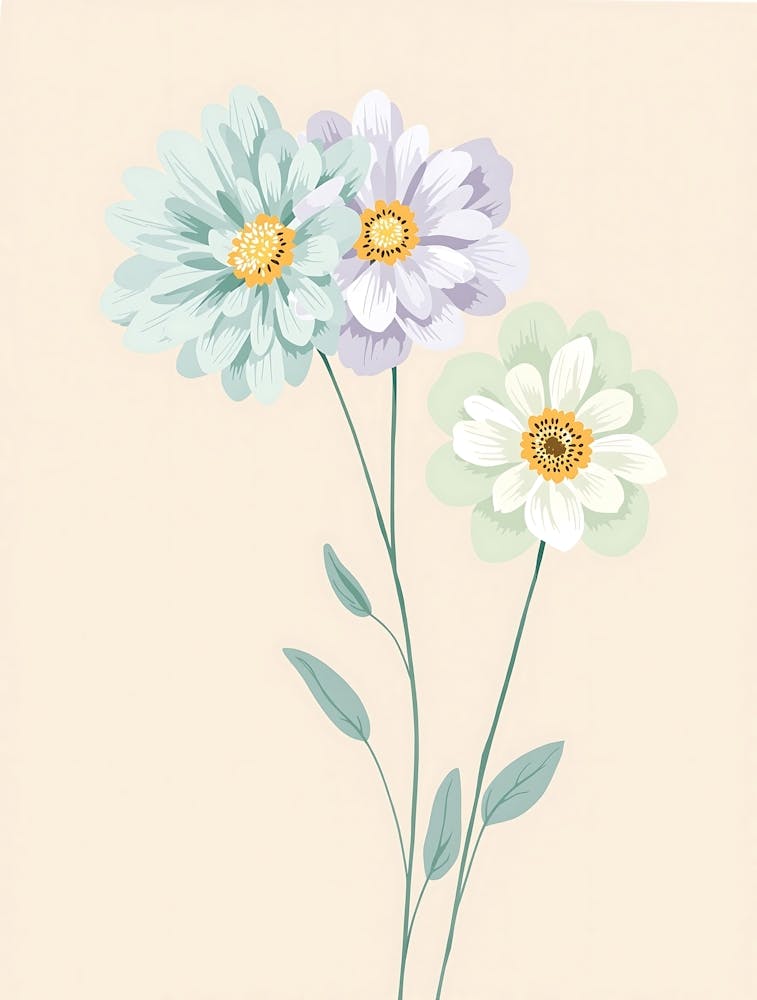 Tranquil Garden Flowers in a Contemporary Style